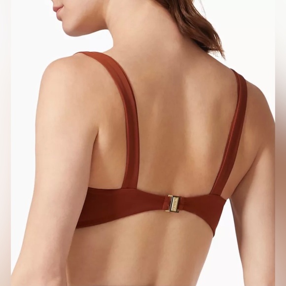 Palm Kelly Pleated Underwire Beachwear Swim Top Cinnamon MRSP $150 Size Small - Picture 5 of 7